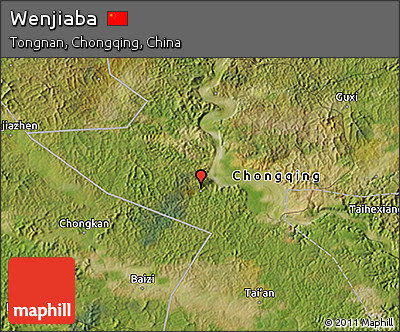 Satellite 3D Map of Wenjiaba
