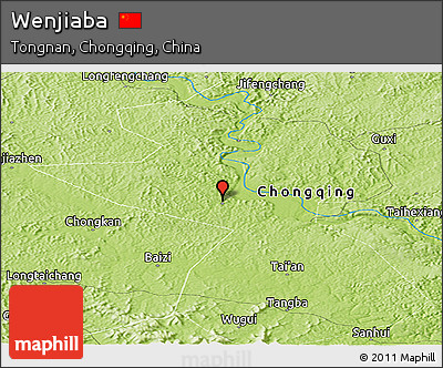 Physical Panoramic Map of Wenjiaba