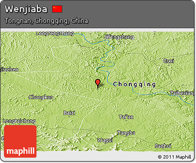 Physical Panoramic Map of Wenjiaba