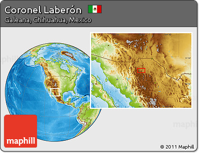 Physical Location Map of Coronel Laberón