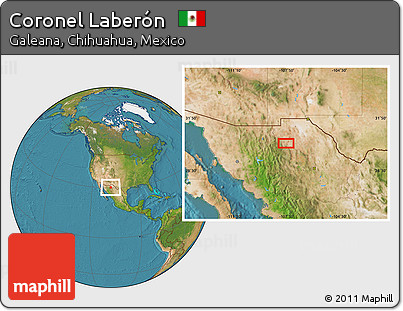 Satellite Location Map of Coronel Laberón