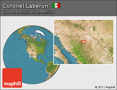 Satellite Location Map of Coronel Laberón