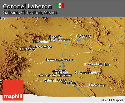 Physical Panoramic Map of Coronel Laberón