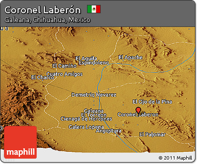 Physical Panoramic Map of Coronel Laberón