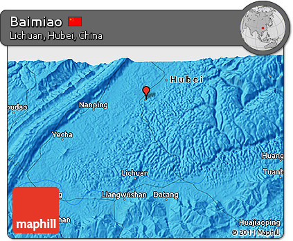 Political 3D Map of Baimiao