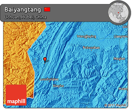 Political 3D Map of Baiyangtang