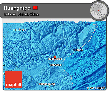 Political 3D Map of Huangnipo