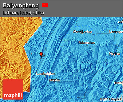 Political 3D Map of Baiyangtang