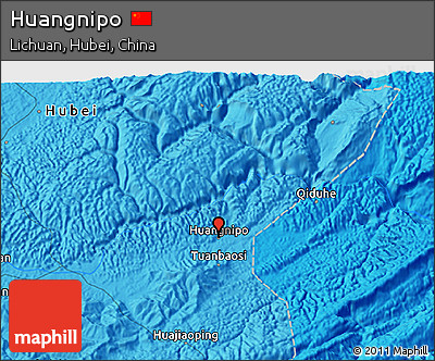 Political 3D Map of Huangnipo