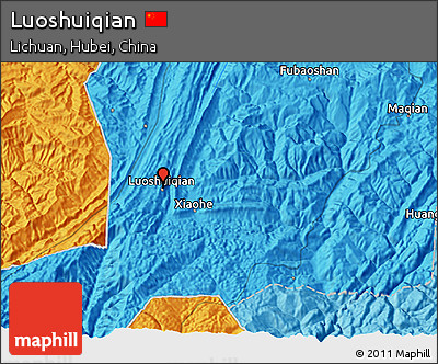 Political 3D Map of Luoshuiqian