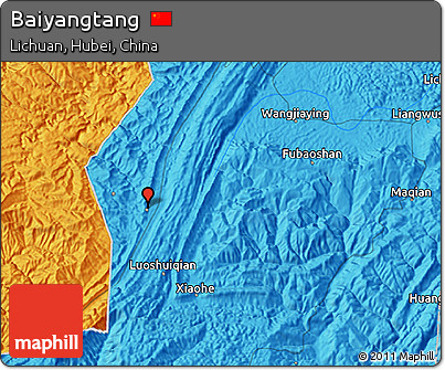 Political 3D Map of Baiyangtang