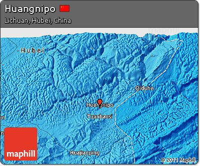 Political 3D Map of Huangnipo