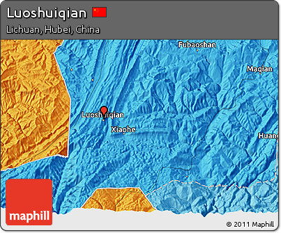 Political 3D Map of Luoshuiqian