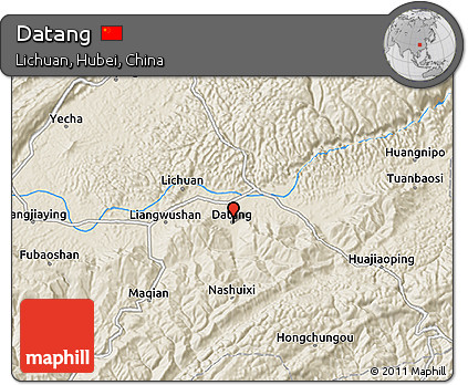 Shaded Relief 3D Map of Datang