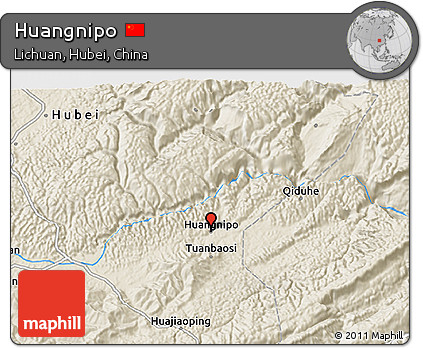 Shaded Relief 3D Map of Huangnipo