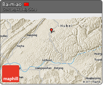 Shaded Relief 3D Map of Baimiao