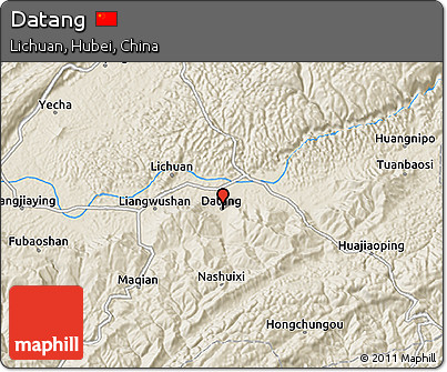 Shaded Relief 3D Map of Datang
