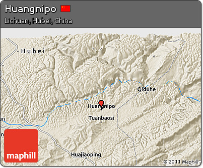 Shaded Relief 3D Map of Huangnipo