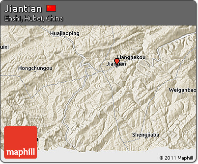Shaded Relief 3D Map of Jiantian