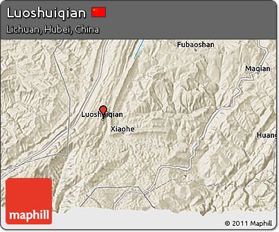 Shaded Relief 3D Map of Luoshuiqian