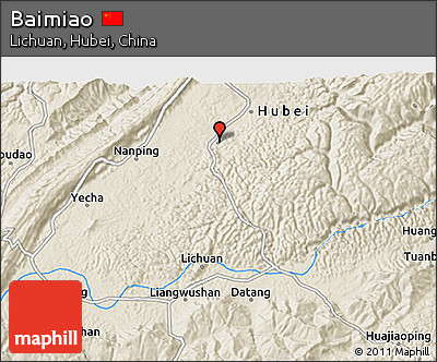 Shaded Relief 3D Map of Baimiao