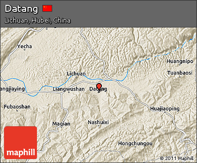 Shaded Relief 3D Map of Datang