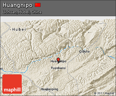 Shaded Relief 3D Map of Huangnipo