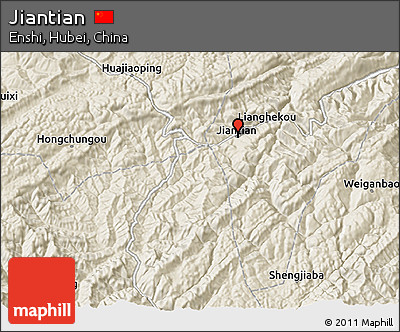 Shaded Relief 3D Map of Jiantian