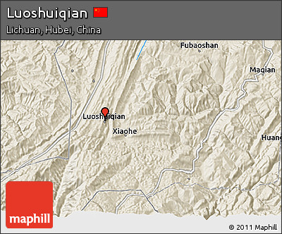 Shaded Relief 3D Map of Luoshuiqian