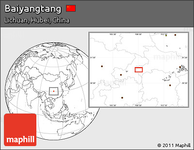 Blank Location Map of Baiyangtang