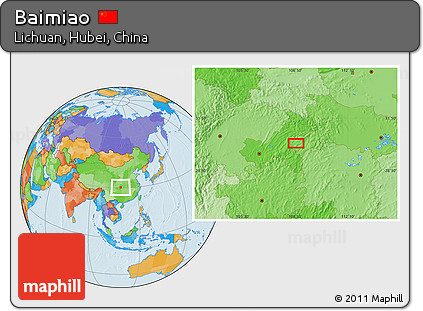 Political Location Map of Baimiao