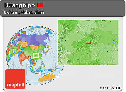 Political Location Map of Huangnipo