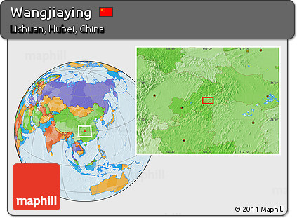Political Location Map of Wangjiaying