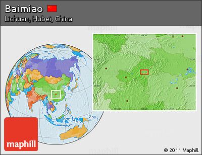Political Location Map of Baimiao