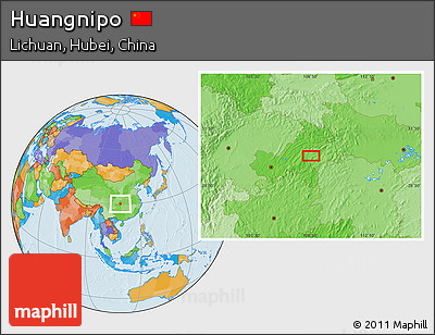 Political Location Map of Huangnipo
