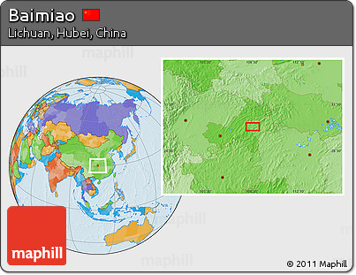 Political Location Map of Baimiao