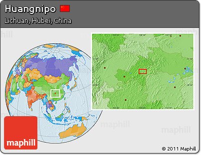 Political Location Map of Huangnipo