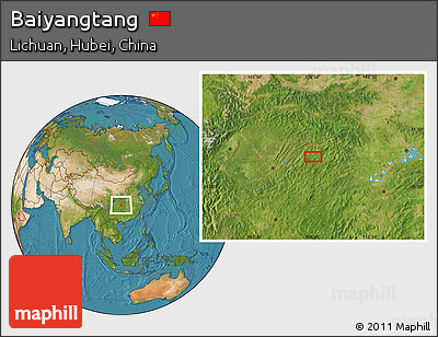 Satellite Location Map of Baiyangtang