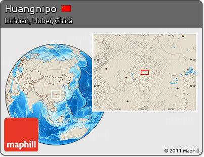 Shaded Relief Location Map of Huangnipo