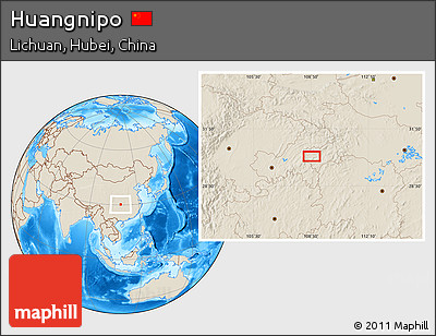Shaded Relief Location Map of Huangnipo
