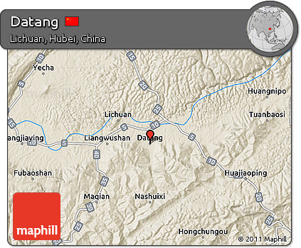 Shaded Relief Map of Datang