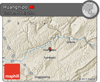 Shaded Relief Map of Huangnipo