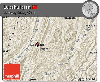 Shaded Relief Map of Luoshuiqian