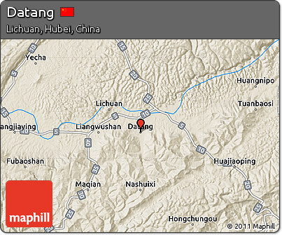 Shaded Relief Map of Datang