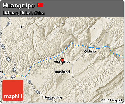 Shaded Relief Map of Huangnipo