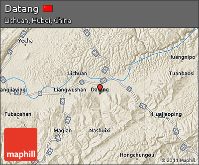 Shaded Relief Map of Datang