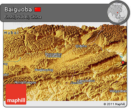 Physical Panoramic Map of Baiguoba