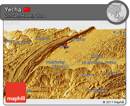 Physical Panoramic Map of Yecha