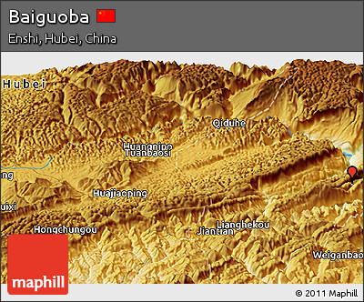 Physical Panoramic Map of Baiguoba