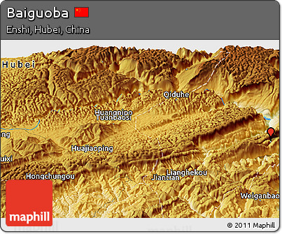 Physical Panoramic Map of Baiguoba